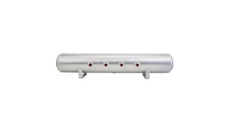 air lift 5 gal alum air tank - (4) 3/8in face ports & 1/4in drain port - 36in l x 6in d 11956 - image