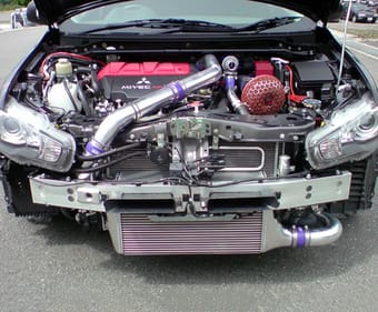 hks type-2 front mount intercooler includes full piping kit for 08-10 mitsubishi evolution x 13001-am006 - image