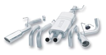 borla 04-05 dodge ram 1500 st/slt / 05 laramie/hemi split side exit/oval tip ss catback exhaust 140068 - image