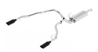 borla 09-17 ram 1500 5.7l v8 3in-2.5in dual out pipe 5in tip s-type exhaust black chrome 140307bc - image