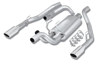borla 09-13 dodge ram 1500 5.7l cc/sb w/fact sngl exh c/b 3x2.5in single round rolled split rear 140308 - image
