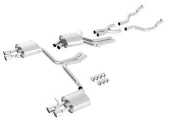 borla 10-13 audi s4 3.0l at/mt awd dual split rear exit ss catback exhaust 140403 - image