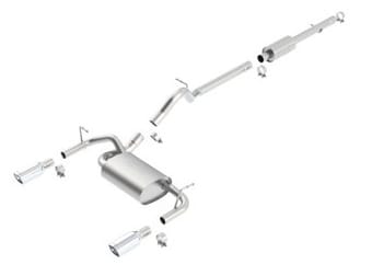 borla 12-16 jeep wrangler jk 3.6l at/mt 4wheel 4dr truck single split rear exit catback exhaust 140459 - image