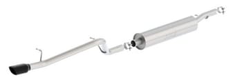borla 12-16 jeep wrangler v6 4wd dirt sport cat-back 2.5in single square rolled angle cut rear 140479bc - image
