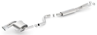 borla 08-12 bmw 328i sdm e90 2.0l rwd dual left rear exit touring cat-back exhaust 140505 - image