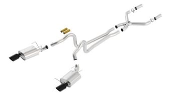 borla 13-14 mustang gt/boss 302 5.0l v8 rwd single split rear exit atak black chrome cb exhaust 140516bc - image
