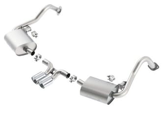 borla 14-15 porsche cayman/boxster (981) rwd 2dr dual center rear exit catback 4in tip exhaust sys 140534 - image