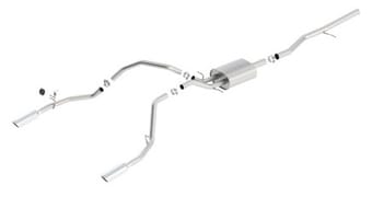 borla 14 silv/sierra 1500 5.3l at/mt crew cab std bed atak cat-back exhaust 140540 - image