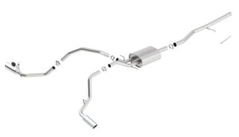 borla 14 chev/gmc silverado/sierra 1500 cc/sb c/b atak 3.5x2.25in singl rnd rlld anglct splt sd 140549 - image