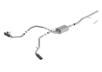 borla 14-18 chevrolet silverado 1500 5.3l v8 at/mt 4dr cc atak catback exhaust w/black chrome tips 140549bc - image