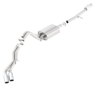 borla touring cat back 15-16 chevy suburban 5.3l v8 2.75in, 2.25in dual same side exit 4in tips 140558 - image