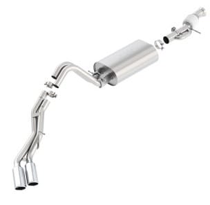 borla touring cat back 15-16 gmc denali 6.2l v8 2.75in, 2.25in dual same side exit 4in tips exhaust 140559 - image