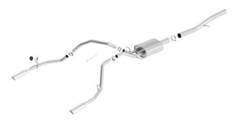 borla 14 silv/sierra 1500 ec std/cc short 143.5in wb touring single split rear exit cat-back exhaust 140570 - image
