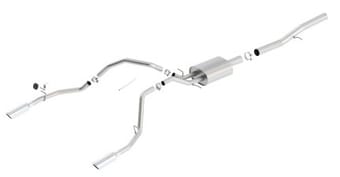 borla 14 silv/sierra 1500 ec std/cc short 143.5in wb s-type single split rear exit cat-back exhaust 140571 - image