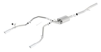 borla 14 silv/sierra 1500 ec std/cc short 143.5in wb atak single split rear exit cat-back exhaust 140572 - image