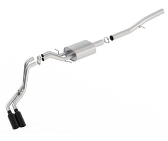 borla 14+ chevy silverad1500 ec std/cc short 143.5in wb atak cat-back exhaust w/ black chrome tip 140577bc - image