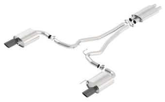 borla touring cat-back 15 ford mustang gt 5.0l v8 mt/at 2.5in pipe black 4in tip 140589bc - image