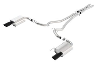 borla atak s cat-back 15-17 ford mustang gt 5.0l v8 mt/at 2.5in pipe 4in tip (black chrome) 140591bc - image