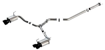borla 15-19 subaru wrx/sti 2.5l turbo 3in s-type catback exhaust - 2.5in black chrome tips 140595cb - image