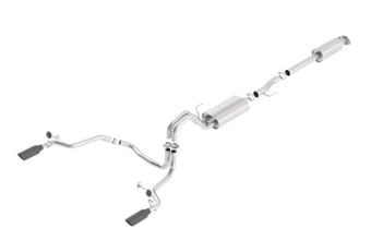 borla 15-17 f-150 2.7/3.5l v6 ecoboost / 5.0l v8 black chrome cat-back touring exhaust 140614bc - image
