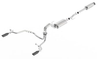 borla 15-17 ford f-150 2.7l/ 3.5l ecoboost/ 5.0l v8 rear exit s-type catback exhaust black chrome 140615bc - image