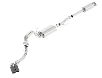 borla 15-17 ford f-150 2.7/3.5l v6 / 5.0 v8 2/4wd black chrome angle-cut side exit catback exhaust 140617bc - image