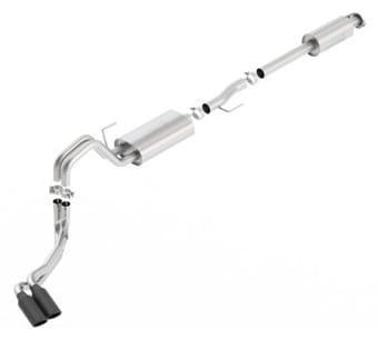 borla 15-17 f-150 2.7l/ 3.5l ecoboost/ 5.0l v8 4in. tip side exit s-type exhaust black chrome 140618bc - image