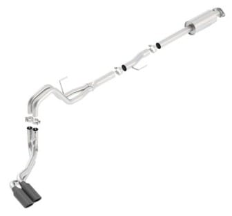 borla 15-16 ford f-150 3.5l ecoboost ext. cab std. bed black chrome cb exhaust atak truck side exit 140619bc - image
