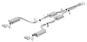 borla 15-16 dodge challenger r/t 5.7l dual rectangle angle cut dual split rear exit atak exhaust 140628 - image