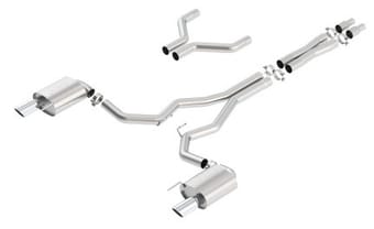 borla s-type cat-back 15-17 ford mustang gt 5.0l v8 mt/at 3in pipe 4in tip 140629 - image