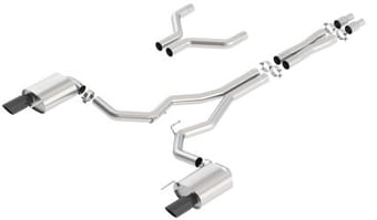 borla atak cat-back 15-17 ford mustang gt 5.0l v8 mt/at 3in pipe 4in black chrome tips 140630bc - image