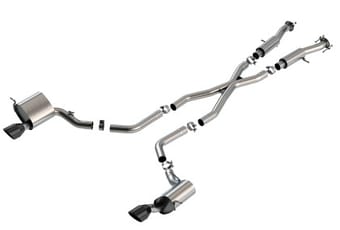 borla 15-21 jeep grand cherokee srt 6.4l v8 awd atak cat-back exhaust system - black tips t-304ss 140633cb - image