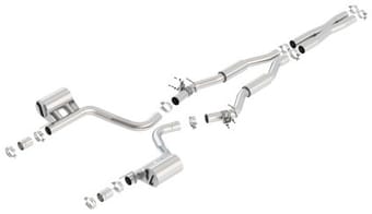 borla 2015 dodge challenger hellcat 6.2l v8 s-type catback exhaust no tips factory valance 140642 - image