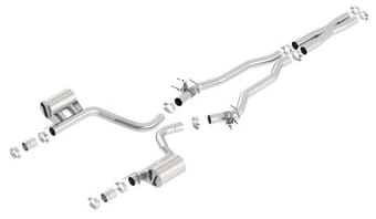 borla 2015 dodge challenger hellcat 6.2l v8 atak catback exhaust no tips factory valance 140646 - image