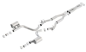 borla 15-16 challenger srt hellcat s-type single split rear exit exhaust 140647 - image
