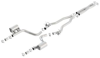 borla 2015 dodge charger hellcat 6.2l v8 atak catback exhaust w/ valves no tips factory valance 140667 - image