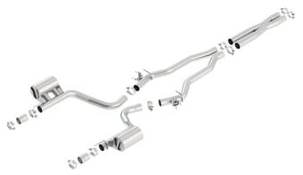 borla 15-16 dodge charger hellcat 6.2l v8 atak catback exhaust w/ valves no tips factory valance 140669 - image