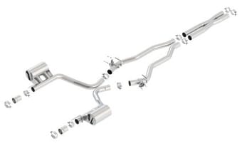 borla 15-16 dodge charger srt 392 6.4l no tip single split rear exit atak w/ valves exhaust 140672 - image