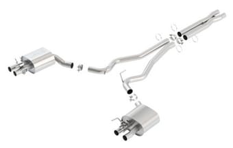 borla 15-16 ford mustang shelby gt350 5.2l atak cat back exhaust (uses factory valence) 140684 - image