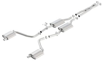 borla 15-16 dodge charger 3.6l v6 s-type cat back exhaust (uses factory valence) 140685 - image