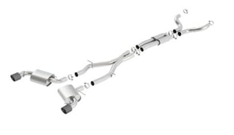 borla 16-17 chevy camaro 6.2l 4.5in carbon fiber tips single split exit s-type catback exhaust 140689cf - image