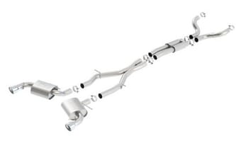 borla 16-17 chevy camaro ss 6.2l atak catback single split rear exit exhaust w/single tips 140690 - image