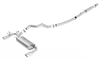 borla 2016 ford focus rs turbo 2.3l s-type catback exhaust 4in tips single split rear exit 140702 - image