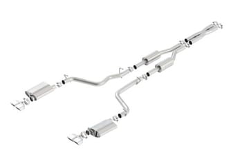 borla 09-14 dodge challenger r/t 5.7l rwd 2dr. dual rctgl. angle s-type cb exhaust - rear split exit 140707 - image