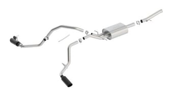 borla 14-18 gmc sierra 1500 5.3l reg cab 78.8in bed 2.75 to 2.25in s-type catback (black chrome tip) 140719bc - image