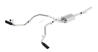 borla 14-18 gmc sierra 1500 5.3l reg cab 78.8in bed 2.75 to 2.25in atak catback (black chrome tip) 140720bc - image