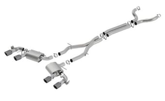 borla 17-18 chevrolet camaro zl1 6.2l v8 s type catback exhaust w/ dual mode valves cf black anod 140726cfba - image