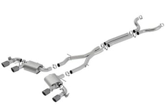 borla 17-18 chevrolet camaro zl1 6.2l v8 atak catback exhaust w/ dual mode valves cf black anod 140727cfba - image