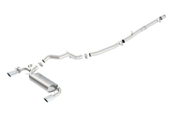 borla 16-17 ford focus rs 2.3l mt round angle-cut tips split rear exit atak catback exhaust 140730 - image