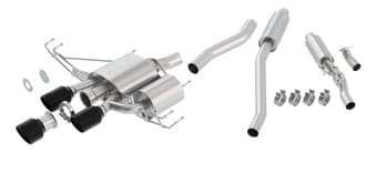 borla 17-18 honda civic type-r fk8 atak cat-back exhaust w/ ceramic black tips 140738cb - image